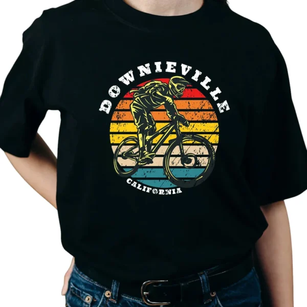 Downieville California Mountain Bike TShirt - Black