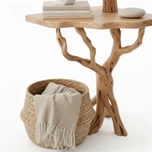 Corner Tree Floating Bookshelf – Handcrafted Driftwood & Solid Wood Shelf2