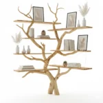Driftwood Corner Shelf - Handmade Tree-Shaped Bookcase from Reclaimed Wood