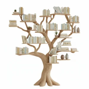 Driftwood Tree Branch Floating Bookshelf – Live Edge Corner Shelf, Wall-Mounted Rustic Decor for Home & Office