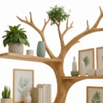 Handcrafted Corner Tree Bookshelf