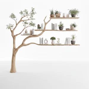 Handcrafted Rustic Tree Bookshelf - Art Handmade Furniture Vintage Office Decor