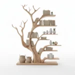Handcrafted Tree Bookshelf Wall Mounted Live Edge