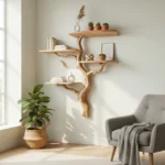 Handcrafted Tree Branch Bookshelf - Eco-Friendly Home Decor