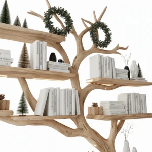 Handcrafted Tree Branch Bookshelf – Rustic Bookcase for Home Decor2