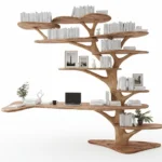 Handmade Floating Live Edge Side Table – Rustic Natural Wood Console for Entryway