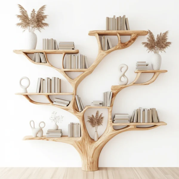 Solid Wood Floating Branch Shelf for Nature-Inspired Spaces