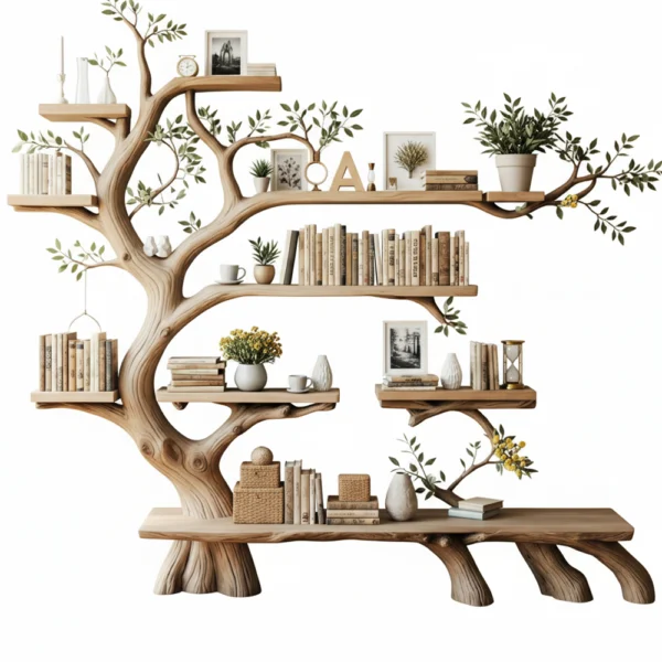 Tree Branch Wall Shelf - Handcrafted Nature-Inspired Display In Solid Wood