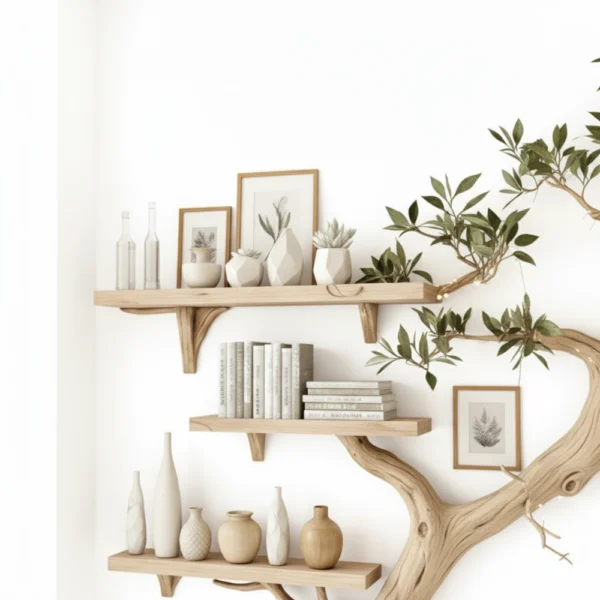 Tree-Shaped Wooden Bookshelf - Unique Handmade Design for Book Storage & Home Decor