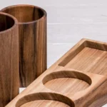 Artisan Walnut Desk Organizer Set - Wooden Organizer with Multi-Compartments Storage