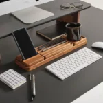 Handcrafted Beech Wood Desk Organizer Set