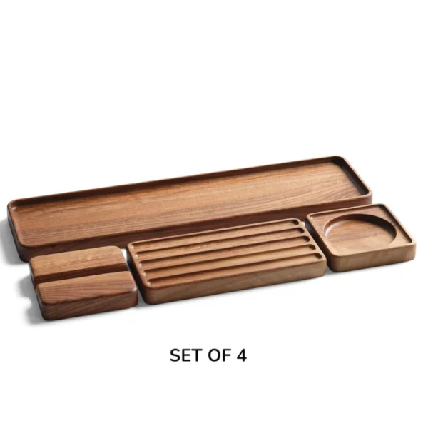 Handcrafted Beech Wood Desk Organizer Set