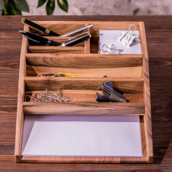 Handcrafted Desk Organizer Set - Pen Holder & Stationery Storage Solution for Desktop