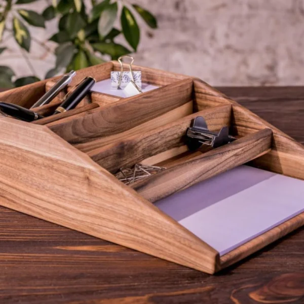 Handcrafted Desk Organizer Set - Pen Holder & Stationery Storage Solution for Desktop