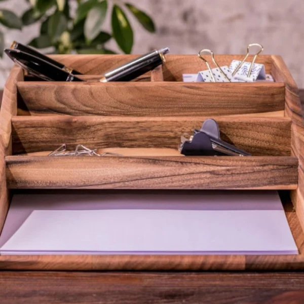 Handcrafted Desk Organizer Set - Pen Holder & Stationery Storage Solution for Desktop