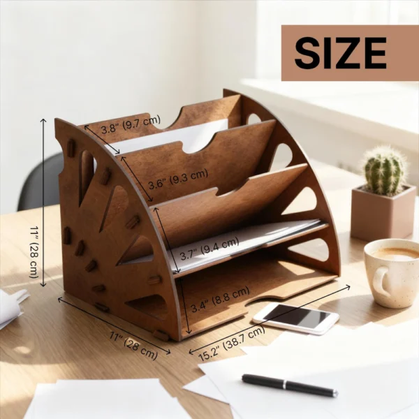 Handcrafted Multi-Tier Plywood Desk Organizer