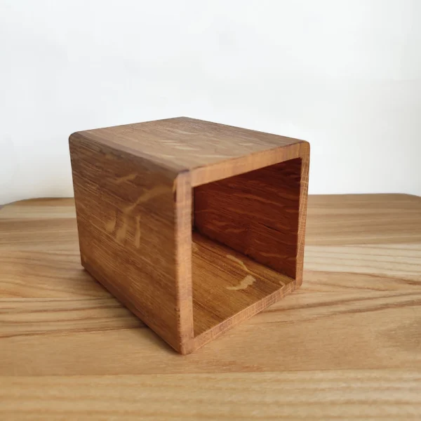 Handcrafted Solid Oak Desk Organizer - Minimalist Wooden Pen Pot