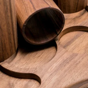 Handcrafted Wooden Desk Organizer – Pen Holder with Removable Cups2