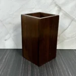 Minimalist Solid Walnut Pen Holder - Artisan Desk Organizer & Stationery Caddy
