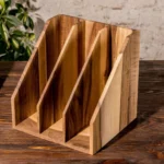 Office File Holder - Handmade Wooden Folder Stand for Desk Storage