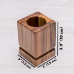 Personalized Artisan Walnut Pen Holder - Handcrafted Goblet Desk Organizer