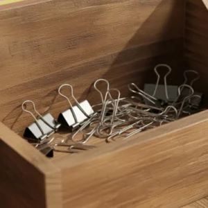 Rustic Wooden Desk Organizer Set – Minimalist Office Supply Storage Box2