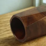 Sculptural Black Walnut Pen Holder - Handcrafted Tapered Desk Organizer